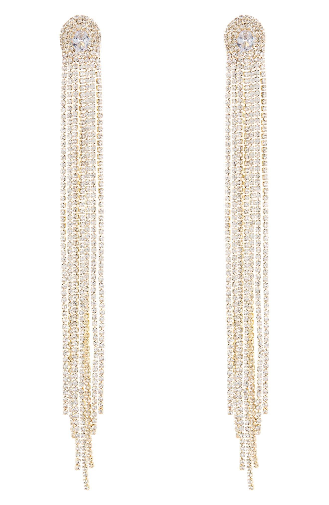 EYE CANDY LOS ANGELES Crystal Fringe Statement Earrings