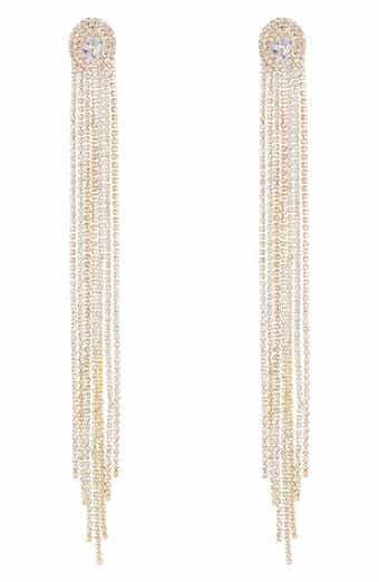 EYE CANDY LOS ANGELES Crystal Fringe Statement Earrings