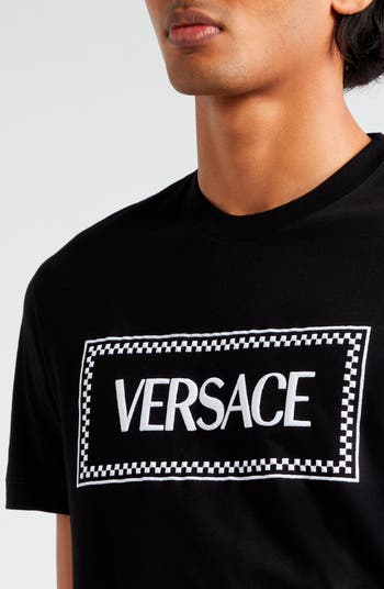 Versace Embroidered Logo Cotton Jersey T-Shirt | Nordstrom