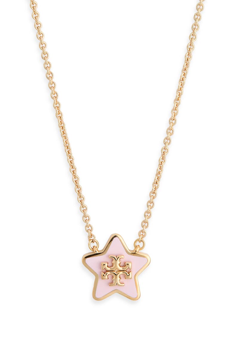 Forget Me Not Necklace, Main, color, TORY GOLD / PINK SNOW
