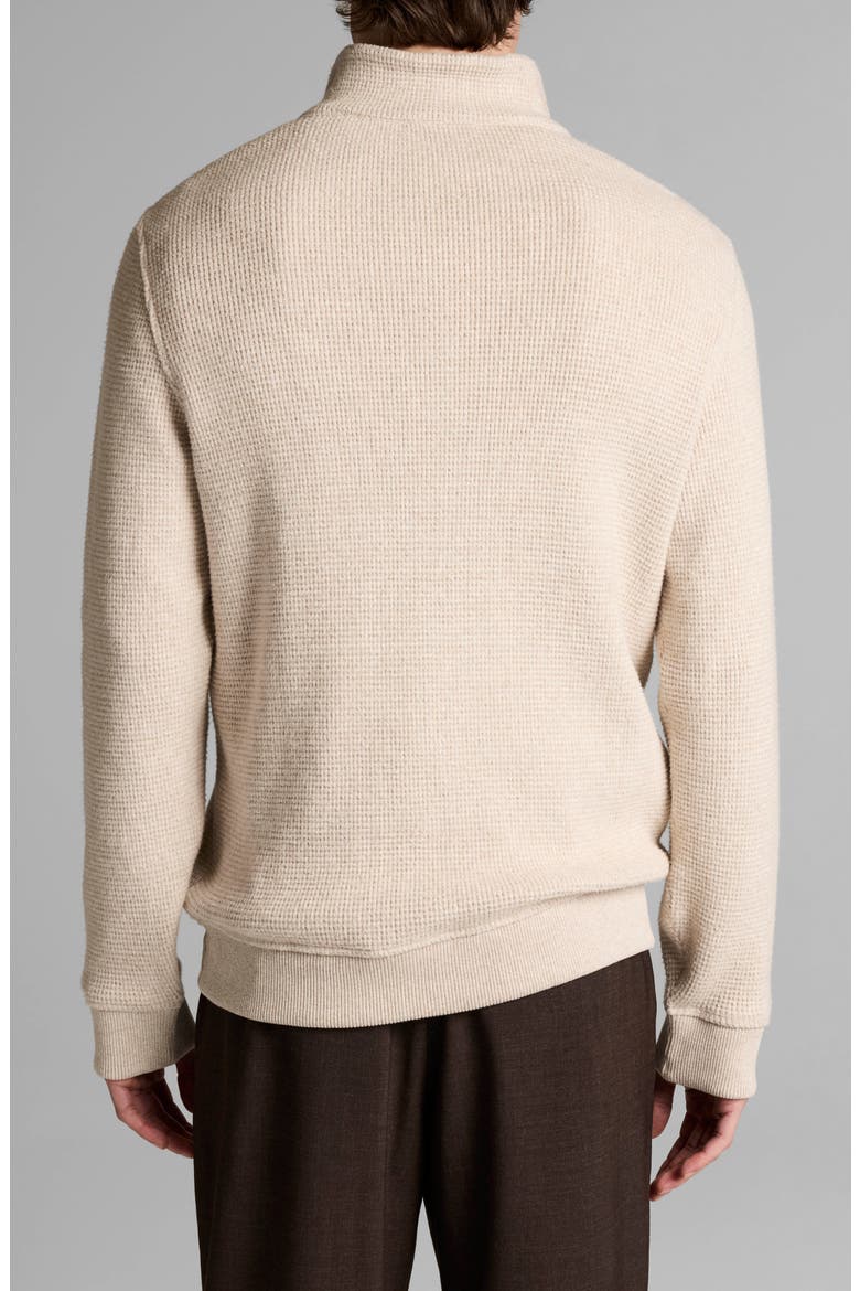 Brushed Waffle Quarter Zip Pullover, Alternate, color, H OATMEAL