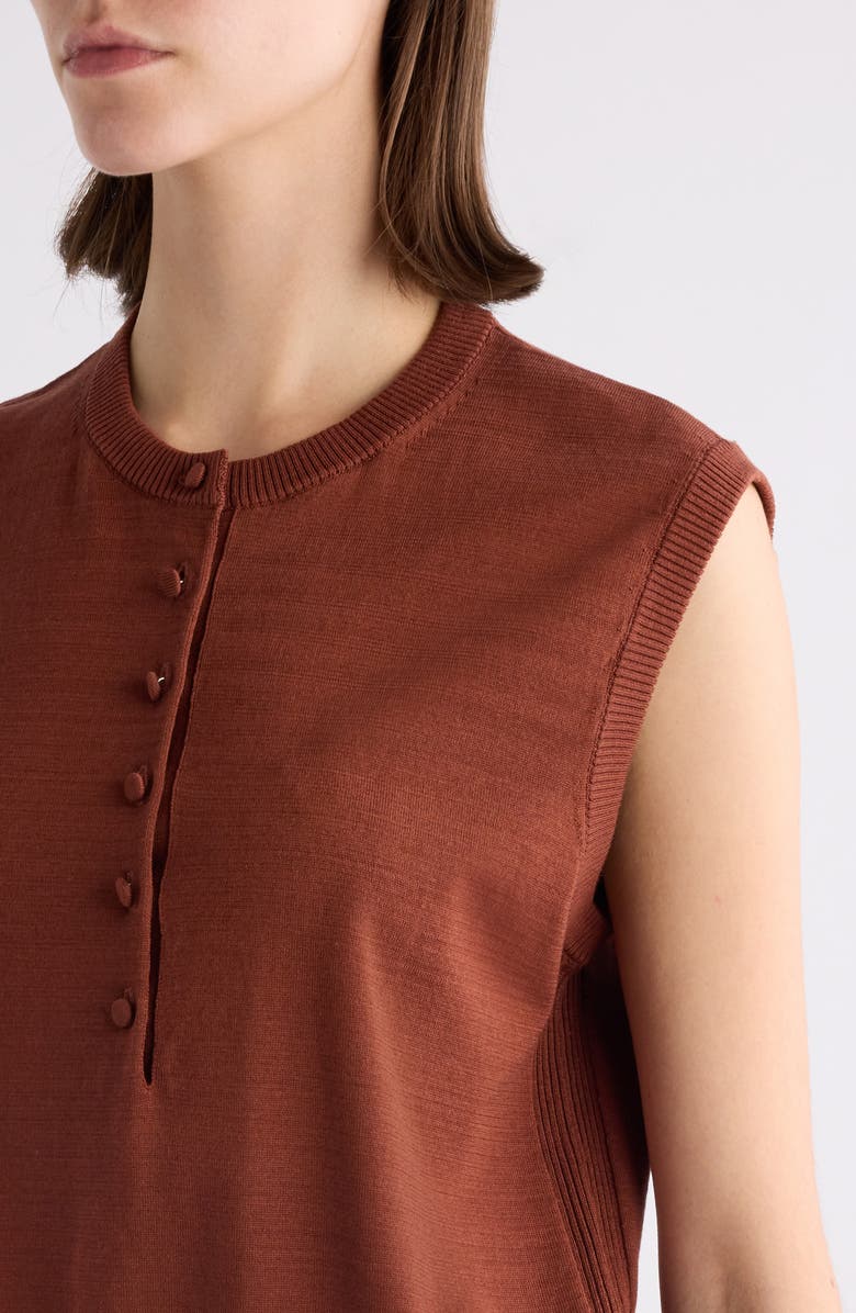 Dries Van Noten Togo Sleeveless Henley Sweater, Alternate, color, 