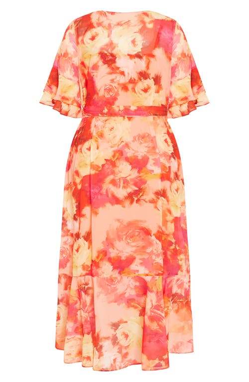 City Chic Sierra Wrap Maxi Dress In Multi