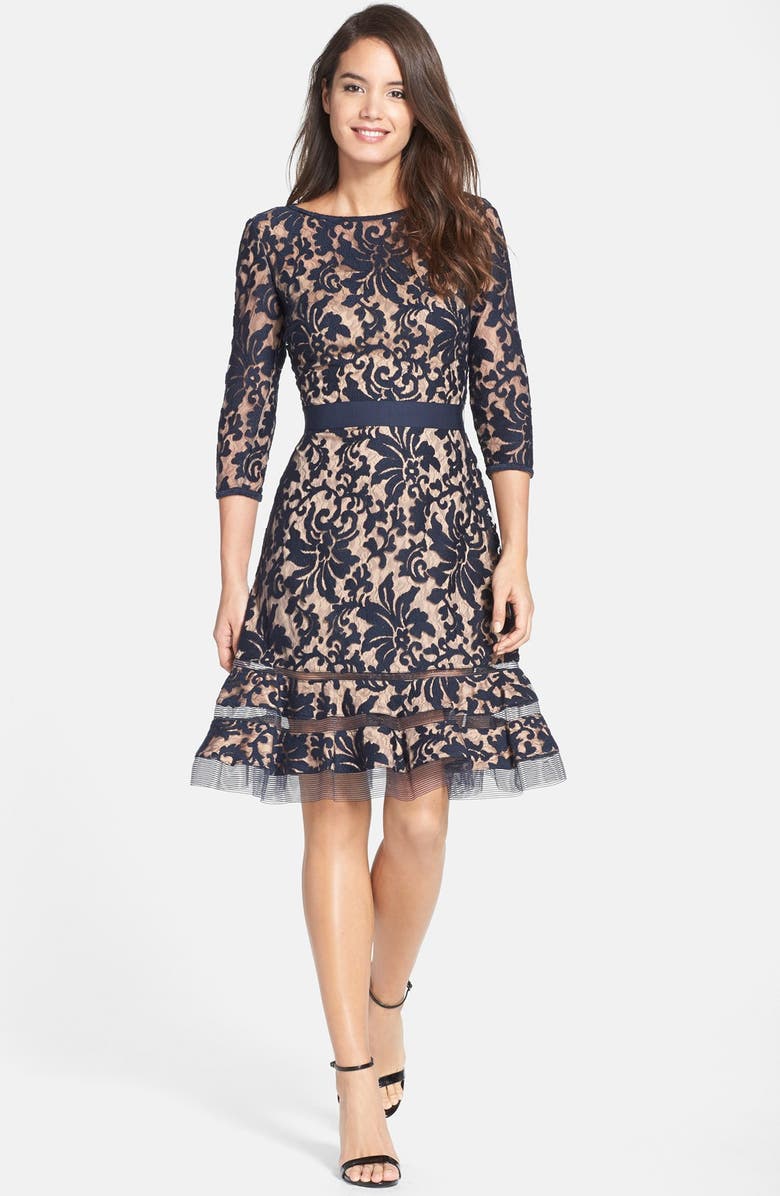 Tadashi Shoji Lace Overlay Dress, Alternate, color, 