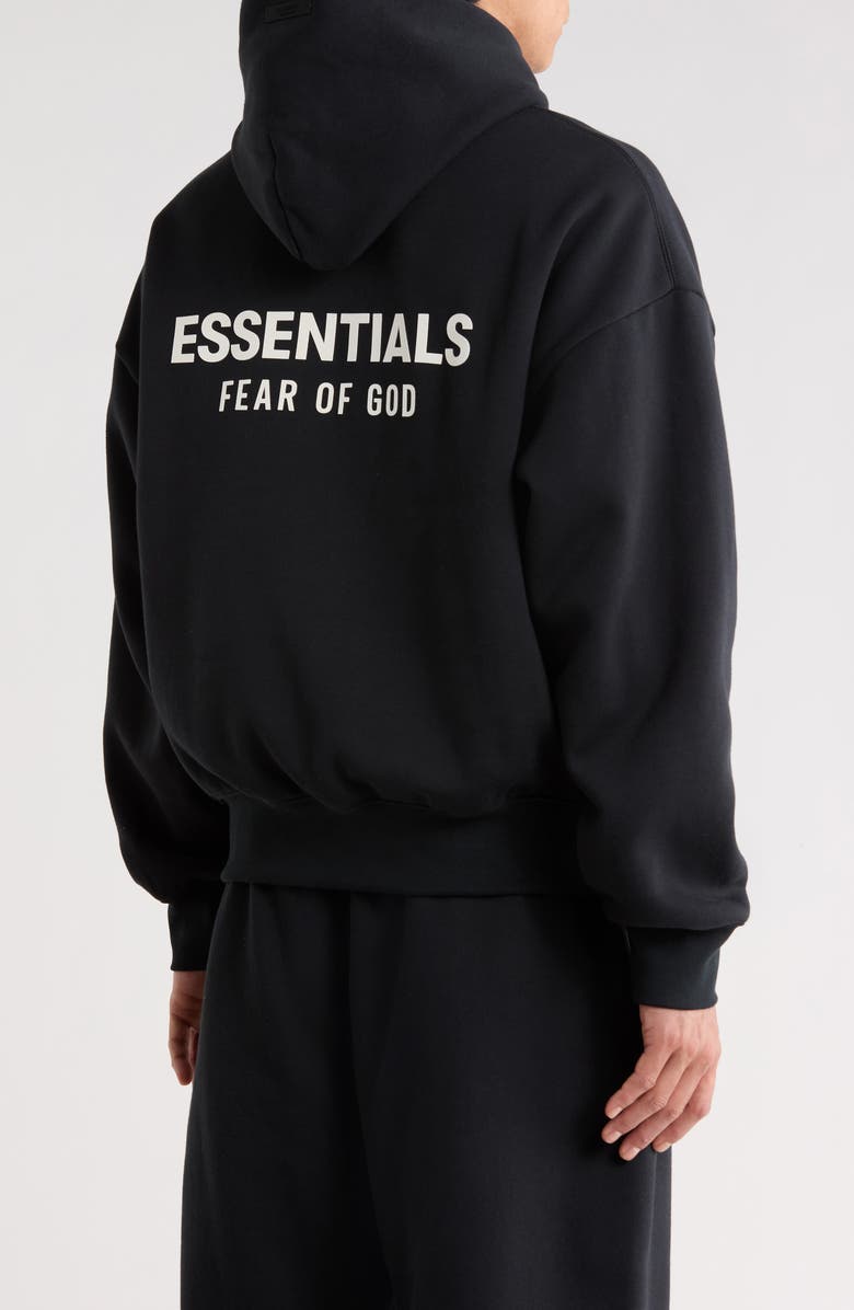 Fear of God Essentials Classic Fleece Hoodie, Alternate, color, Vintage Black/ White