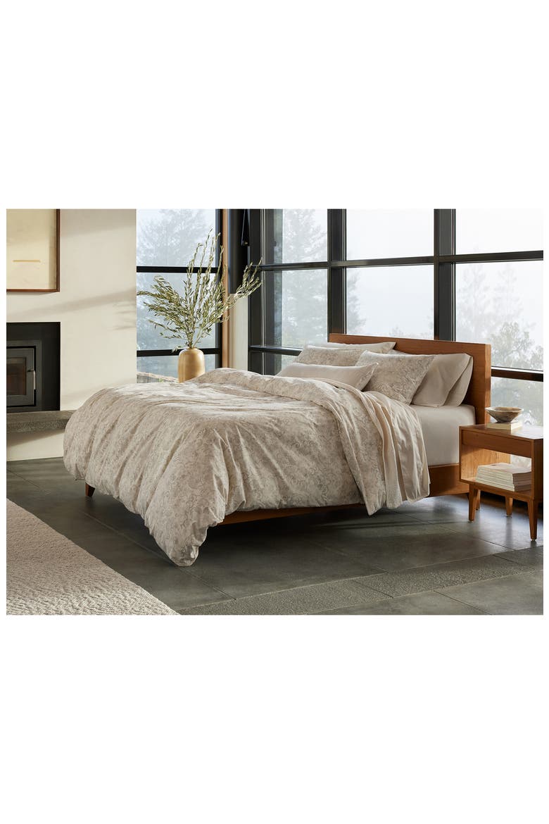 Solana Organic Cotton Duvet Cover, Alternate, color, UNDYED W/ GRAYS BOTANICAL