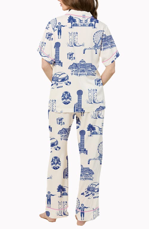 Katie Kime Dallas Toile Pajama Set In Blue