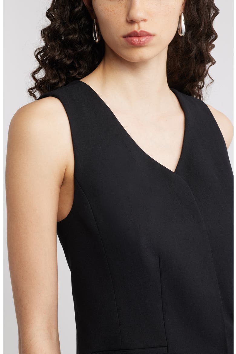 Long Menswear Vest, Alternate, color, BLACK