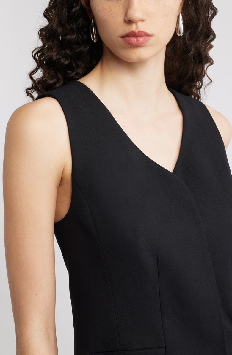 Nordstrom Long Menswear Vest, Alternate, color, Black