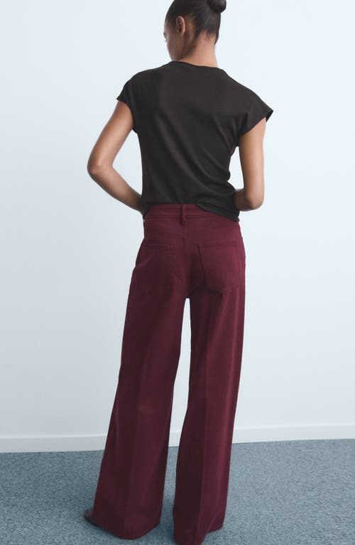 Mango Elise High Waist Wide Leg Jeans In Red