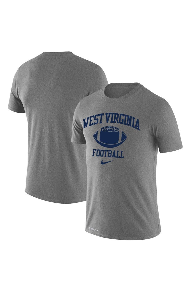 Nike Men's Nike Heathered Gray West Virginia Mountaineers Retro Football Lockup Legend Performance T-Shirt, Main, color, 