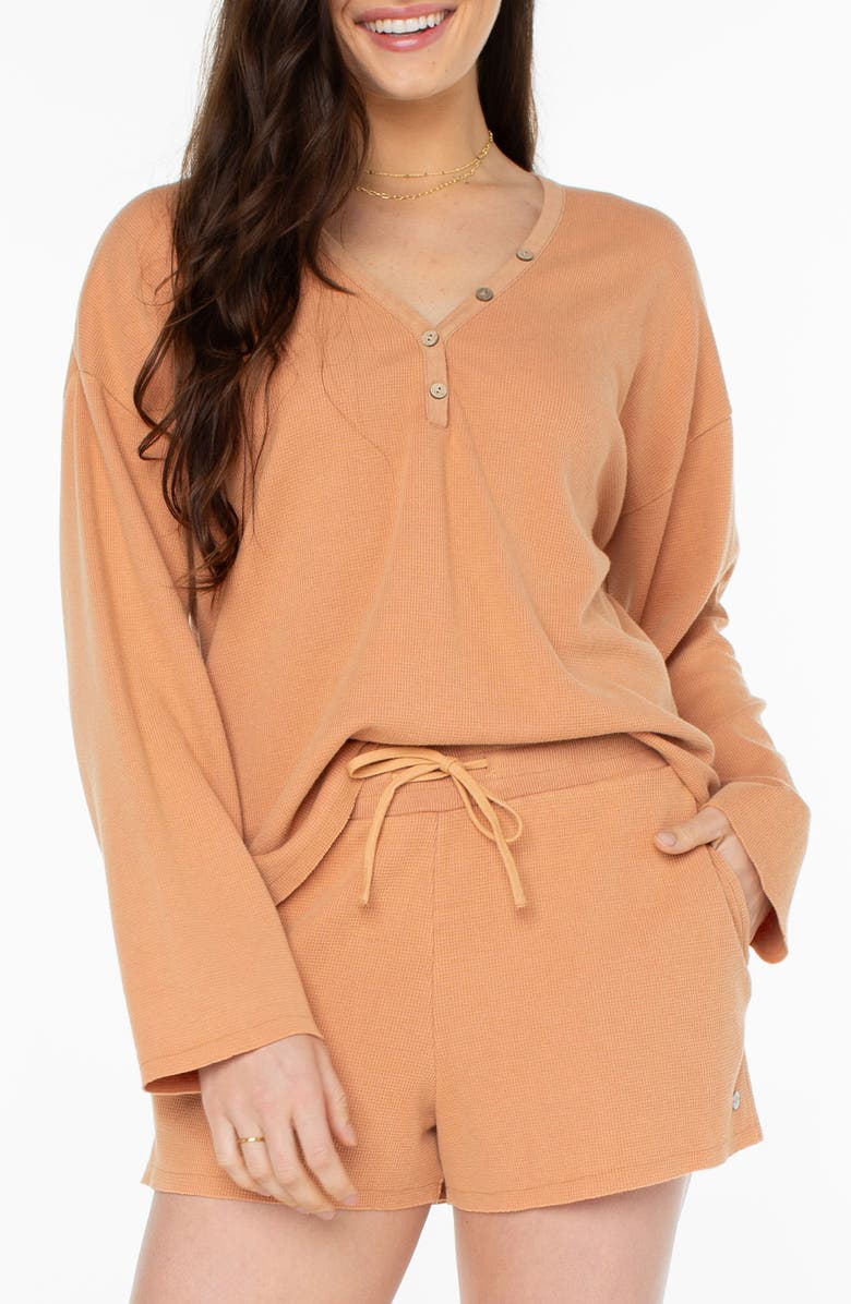 Roxy Weekend Story Long Sleeve Cotton Blend Henley, Main, color, 