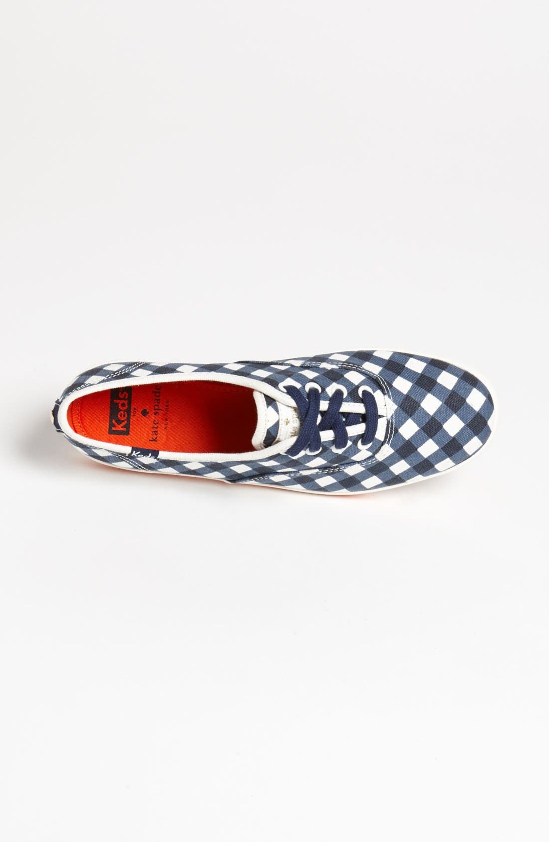 Keds® for kate spade new york 'kick' sneaker, Alternate, color, NAVY GINGHAM CANVAS