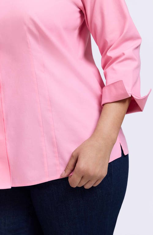 FOXCROFT FOXCROFT 'TAYLOR' THREE-QUARTER SLEEVE NON-IRON COTTON SHIRT