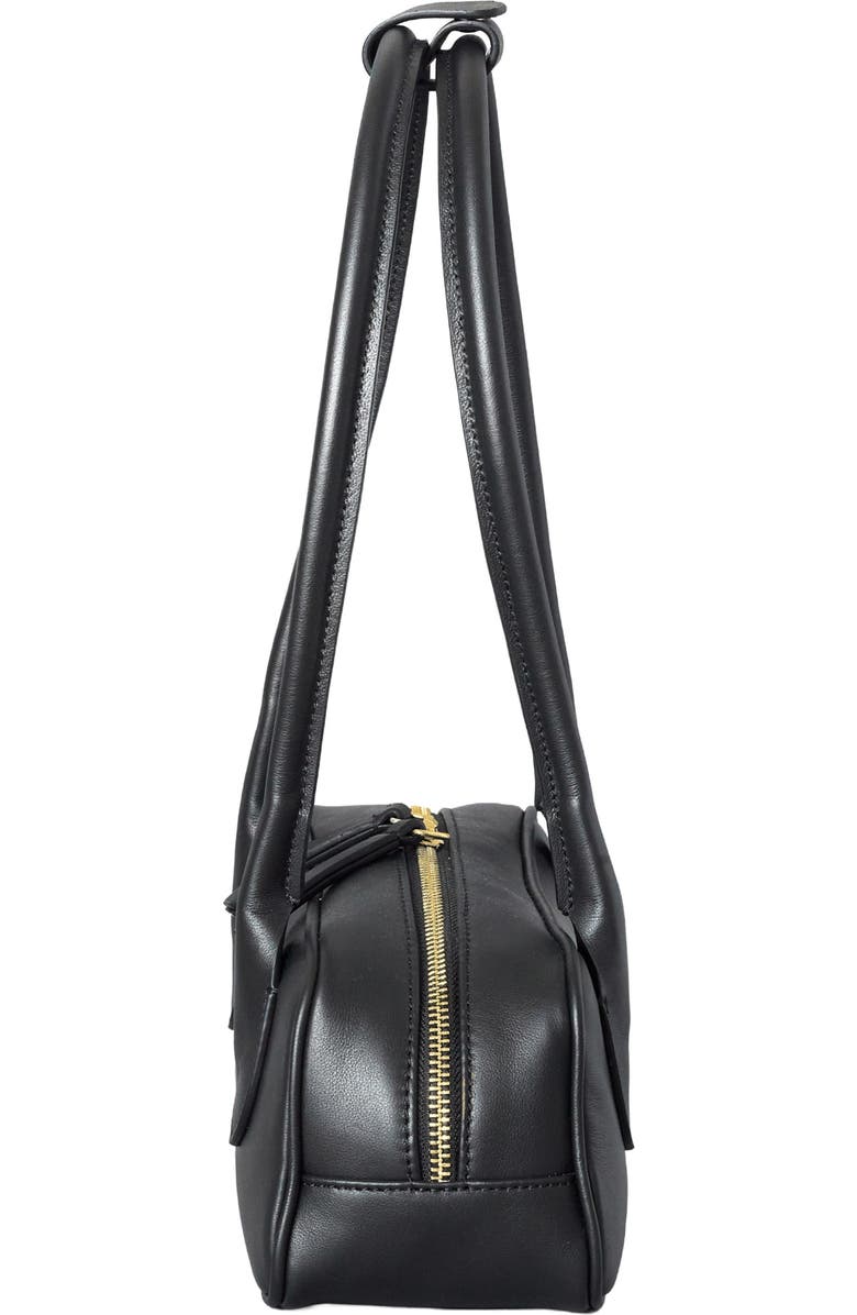 HYER GOODS Mini La Strada Leather East West Bag, Alternate, color, Black/Gold
