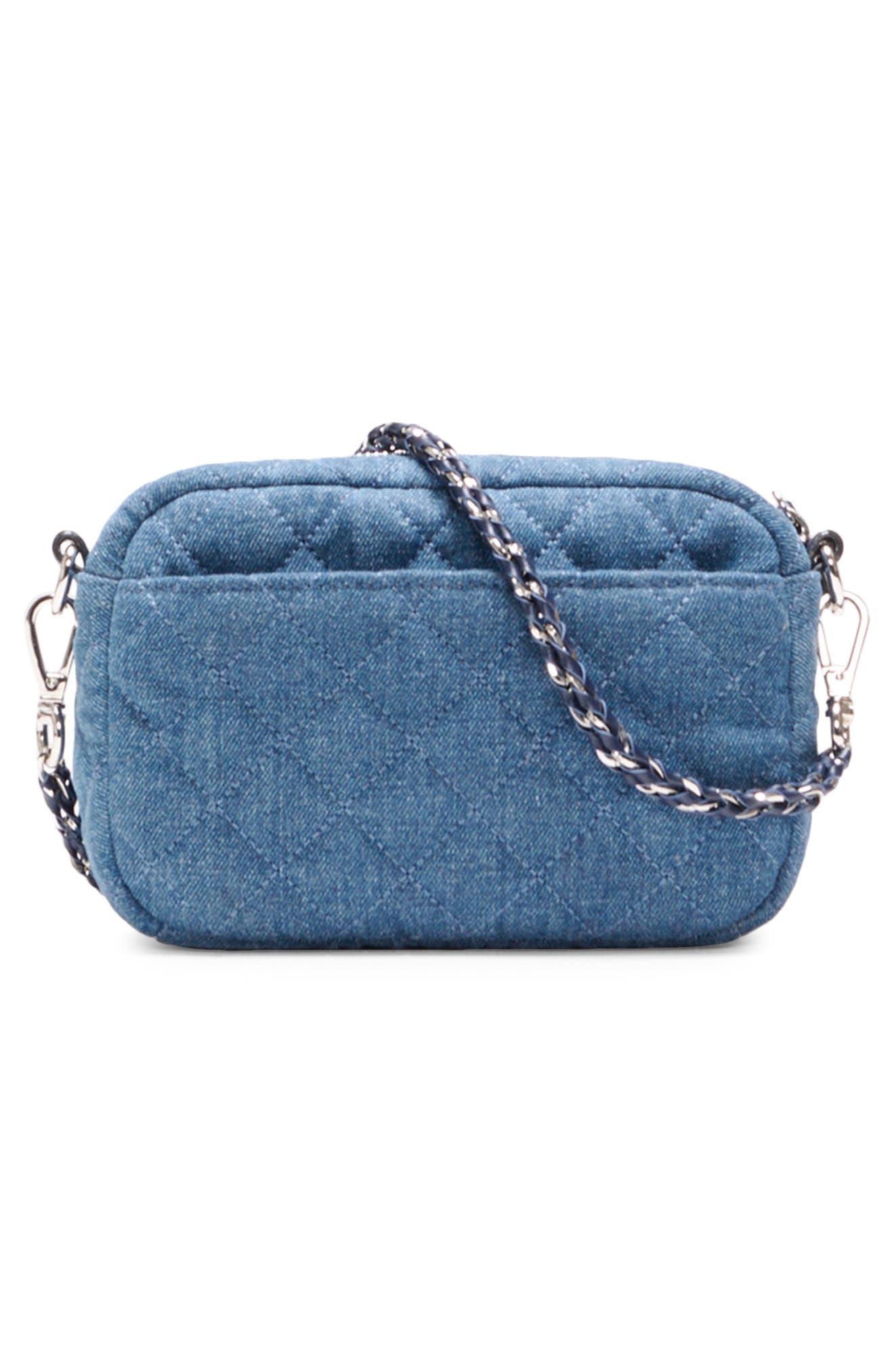 MZ Wallace Mini Crosby II Quilted Denim Crossbody Bag, Alternate, color, True Blue Denim