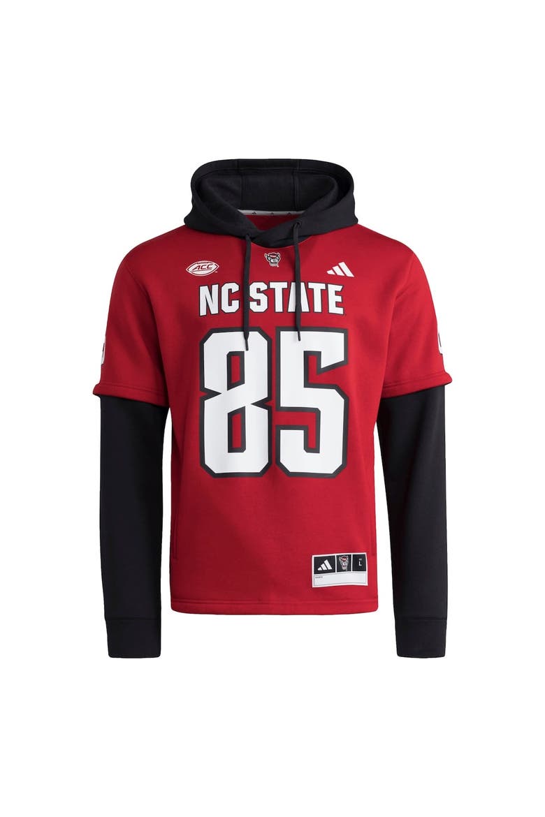 Men's adidas  Red NC State Wolfpack Jersey Pullover Hoodie, Alternate, color, Red
