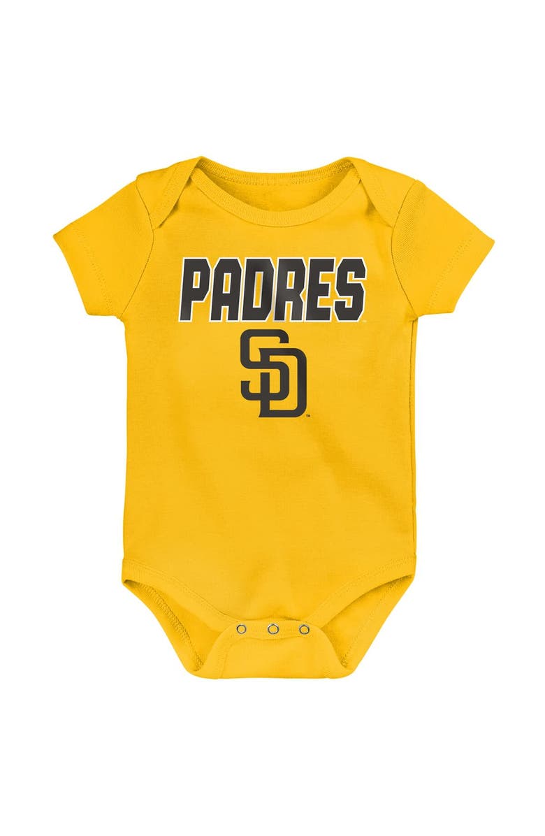 Outerstuff Newborn Outerstuff San Diego Padres Home Plate 3-Piece Creeper Set, Alternate, color, Yellow