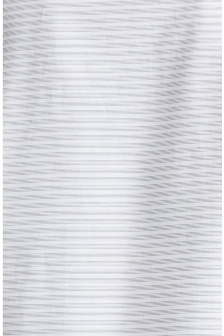 Stripe Pleated Cotton Polo Shirtdress, Alternate, color, MED GREY