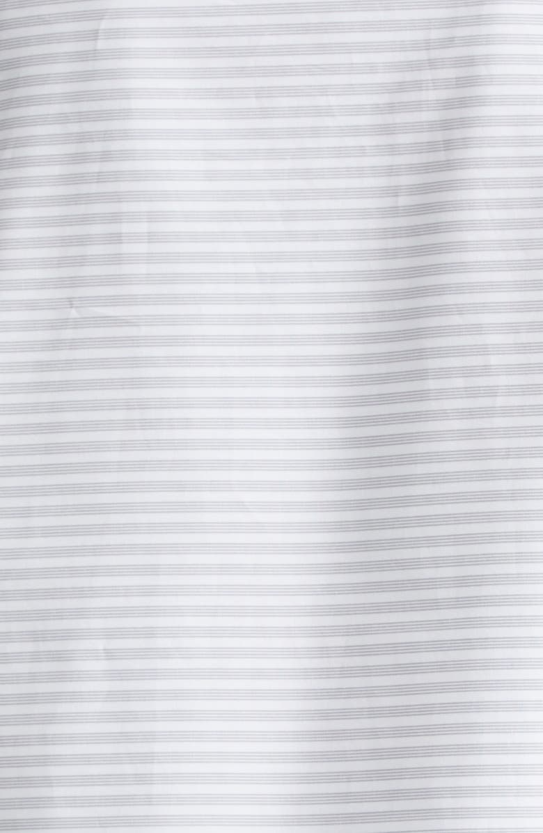 Thom Browne Stripe Pleated Cotton Polo Shirtdress, Alternate, color, Med Grey