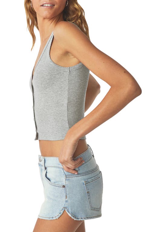 Florence By Mills Rib Button-up Tank Top In Gray