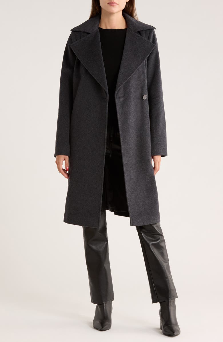 Michael Kors Wool Blend Coat, Alternate, color, Charcoal