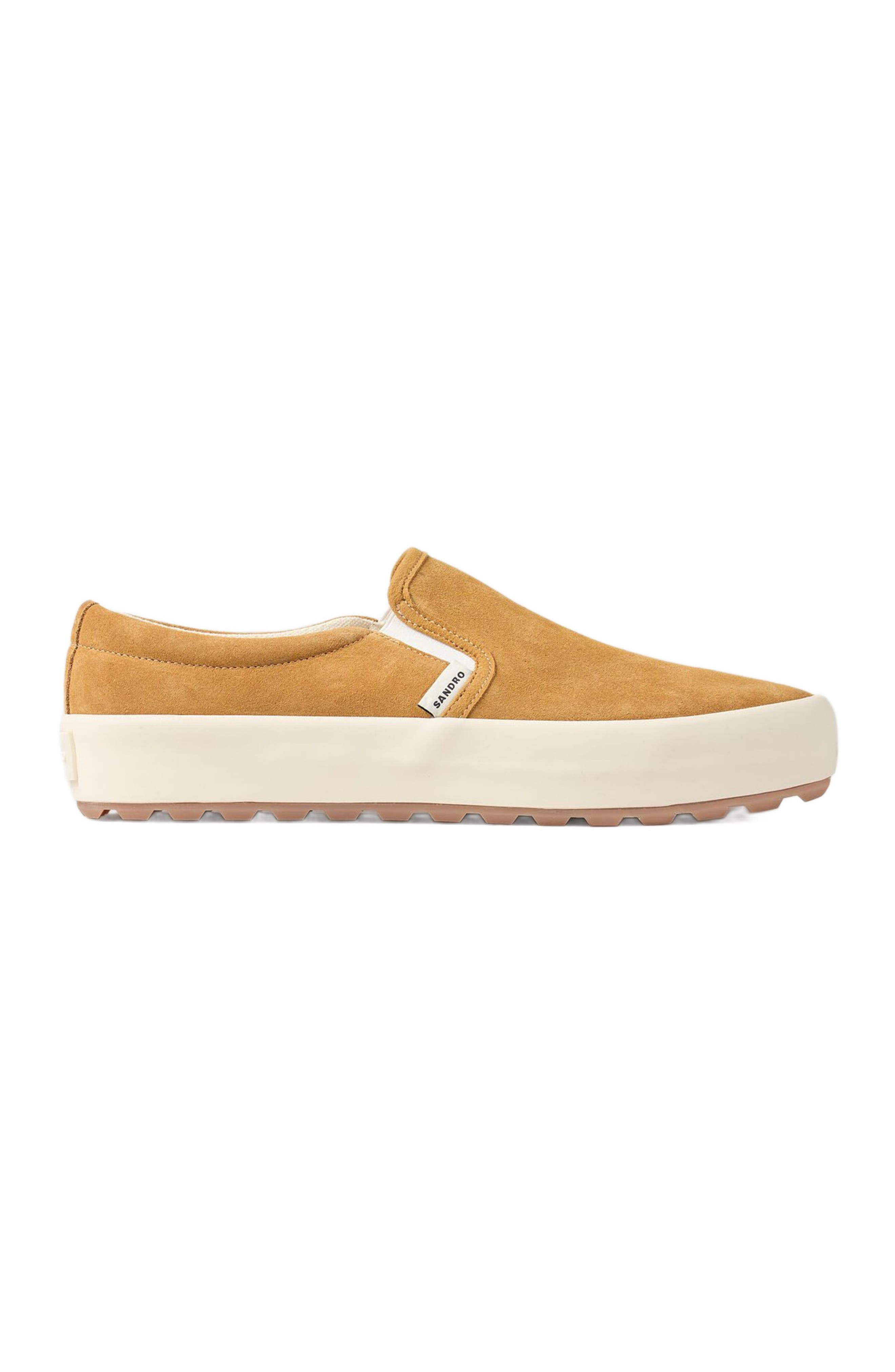 SANDRO Split leather slip-ons, Main, color, 
