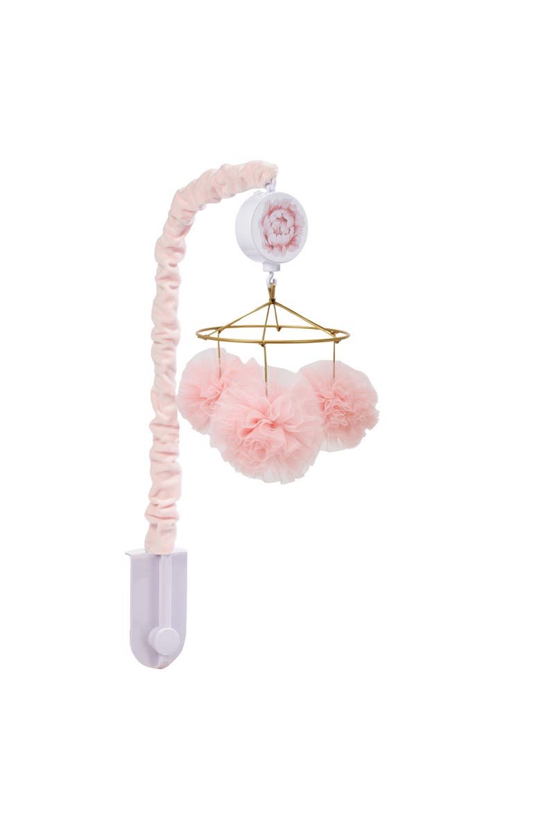 Lambs & Ivy Secret Garden Pom Pom Musical Baby Crib Mobile Soother Toy, Alternate, color, Pink