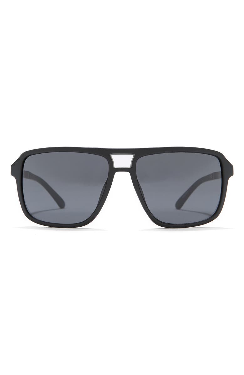 GUESS 58mm Square Sunglasses, Main, color, Matte Black / Smoke