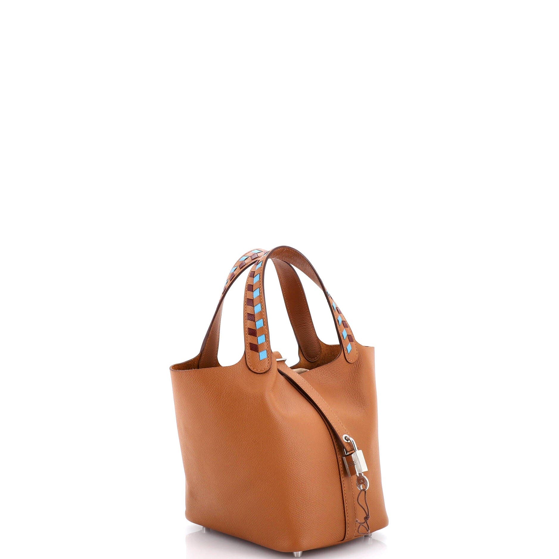 Picotin Lock Bag Tressage Epsom PM, Alternate, color, Brown