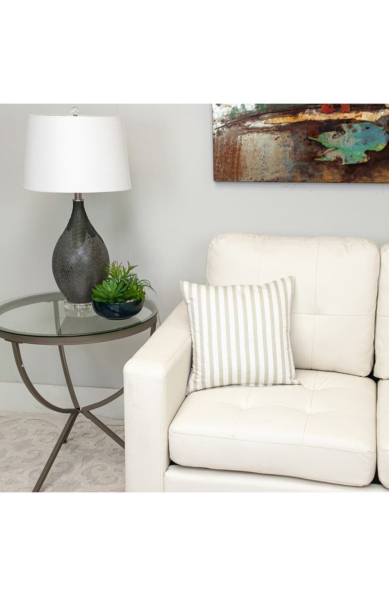 PARKLAND COLLECTION Stripe Textured Cotton Pillow, Alternate, color, White