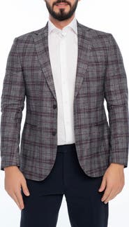 VELLAPAIS Plaid Sport Coat