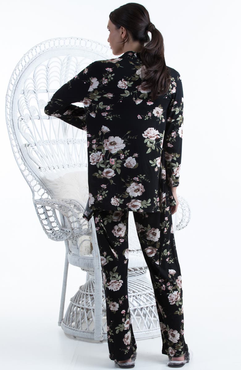 Angel Maternity Maternity/Nursing Cardigan, Top, Pants, Baby Wrap & Headband Set, Alternate, color, 