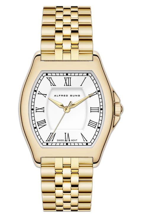 Swiss Elegance Tonneau Bracelet Watch, 29mm x 35mm