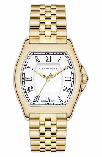 Alfred Sung Swiss Elegance Tonneau Bracelet Watch, 29mm x 35mm