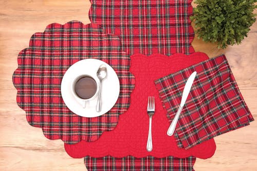 C & F Home C&f Home Red Plaid Table Runner 14" X 51" In Red