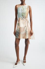 Jason Wu Collection Collage Print Silk Organza & Satin Minidress