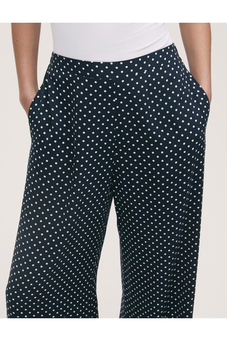 Nat Viscose Wide Leg Trousers, Alternate, color, Navy Spot