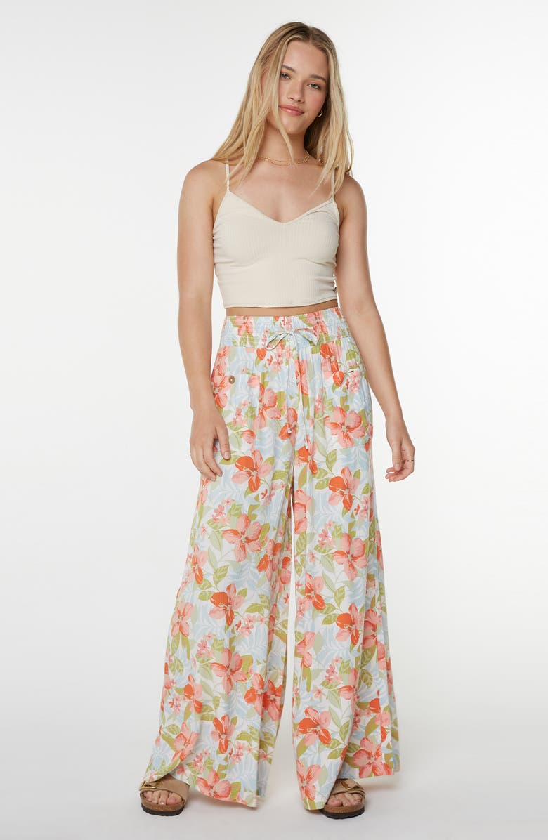 Roxy Sunset Daze Wide Leg Pants, Alternate, color, Tigerlily Secret Beach Print