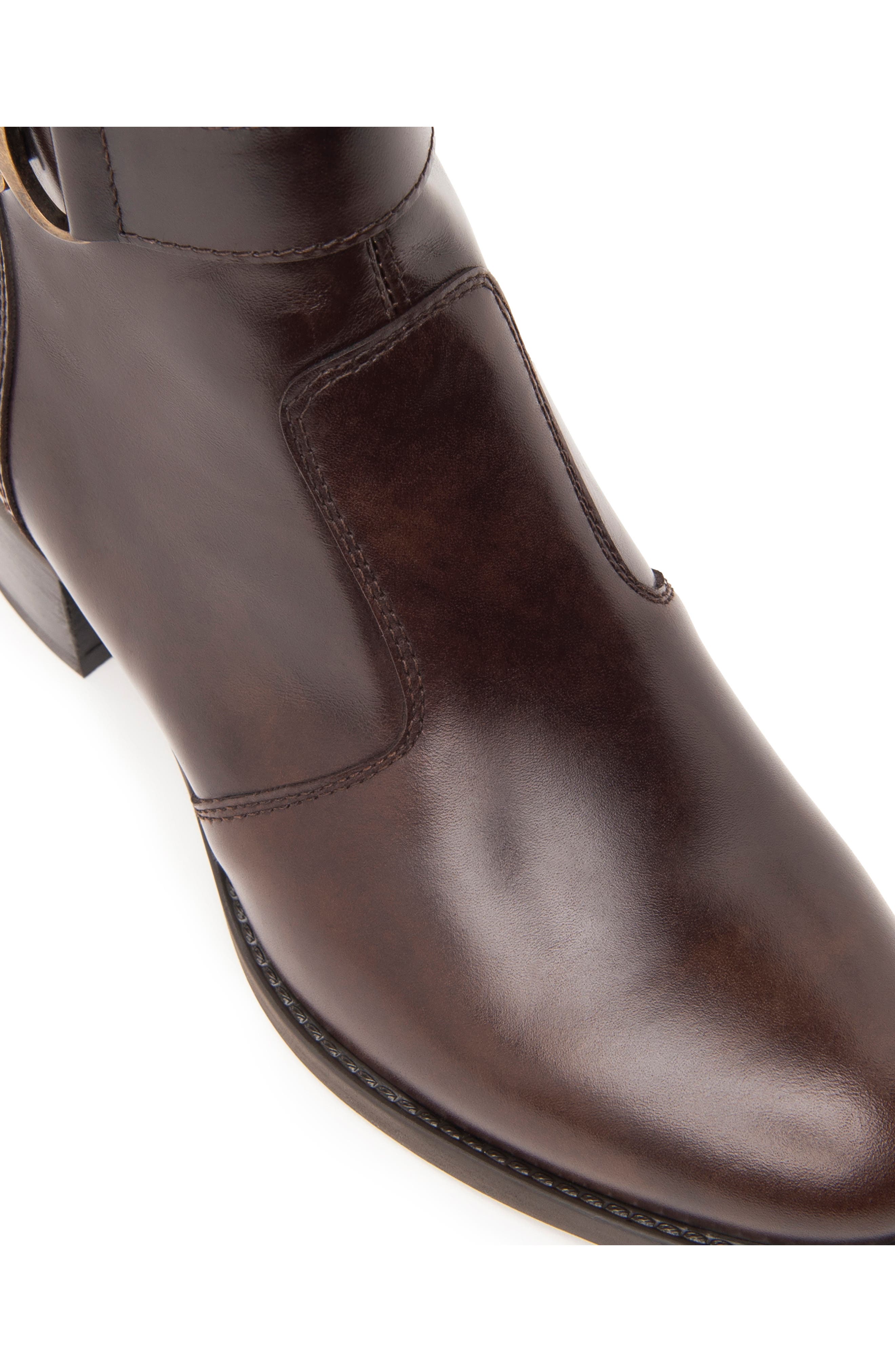 NeroGiardini Ankle Strap Bootie, Alternate, color, Dark Brown