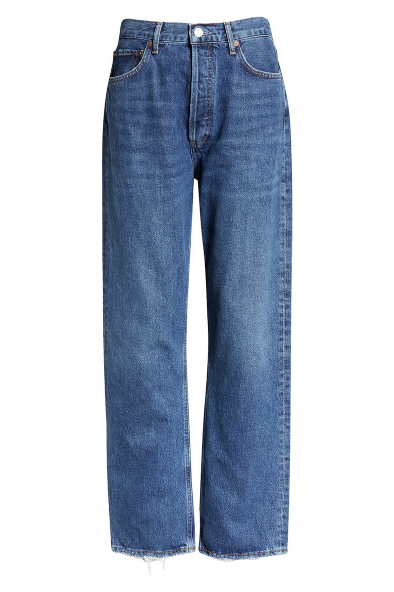 '90s Pinch High Waist Straight Leg Organic Cotton Baggy Jeans, Alternate, color, RANGE DARK RED