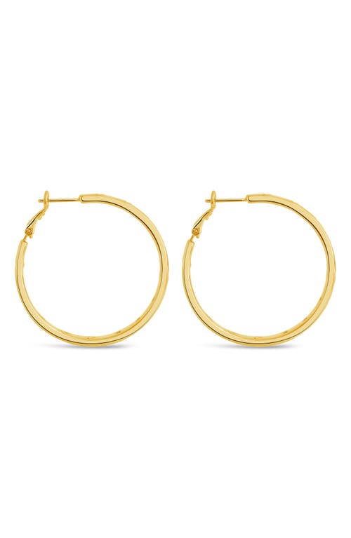 Sterling Forever Cubic Zirconia Heart Inside Out Hoop Earrings In Gold