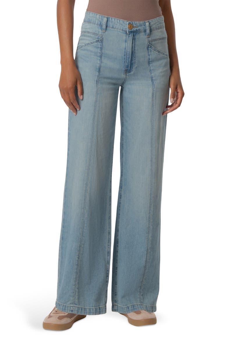 Jodi High Waist Relaxed Straight Leg Cotton & Linen Jeans, Main, color, CORE