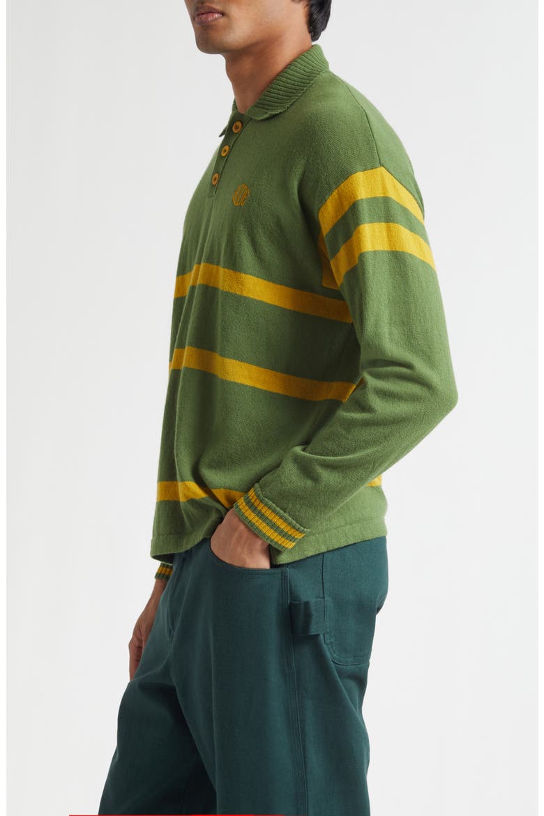 Regis Virgin Wool Polo Sweater, Alternate, color, GREEN