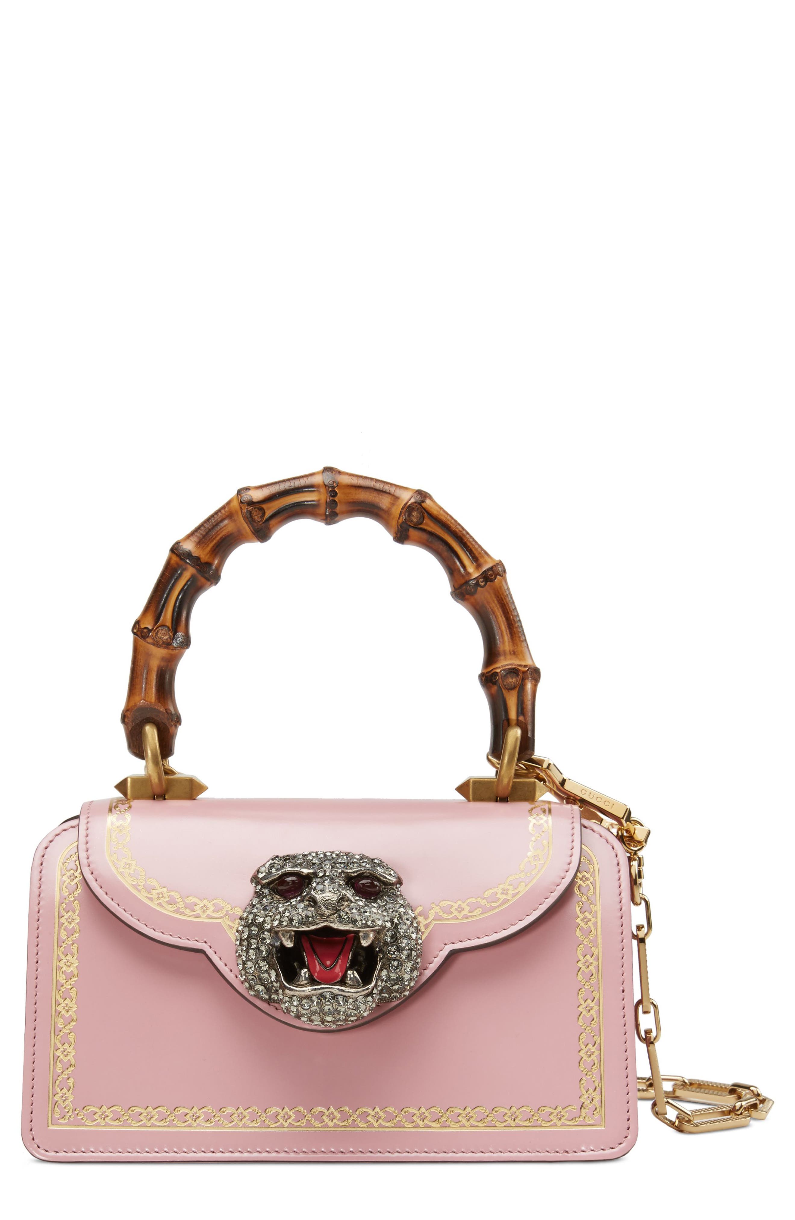 Mini Thiara Top Handle Leather Satchel, Main, color, CARM ROSE ORO MULT