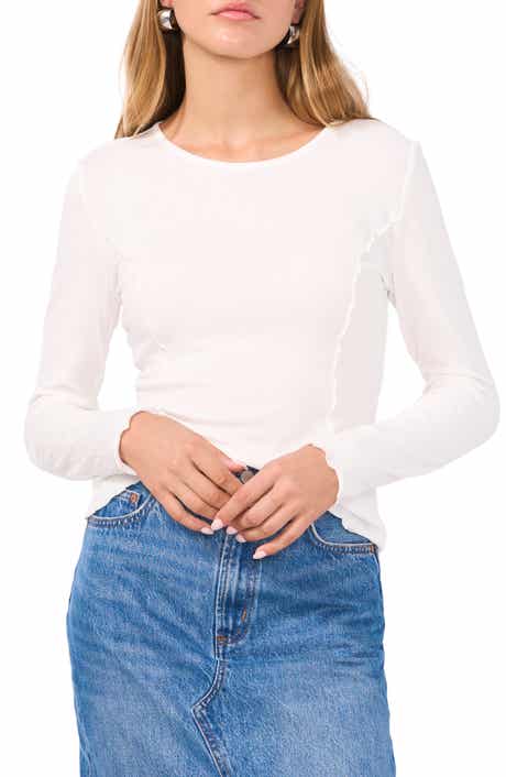 Lettuce Edge Long Sleeve Rib Knit T-Shirt