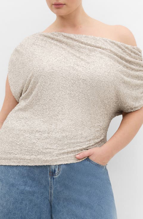 Adorn Sequined Off the Shoulder Top