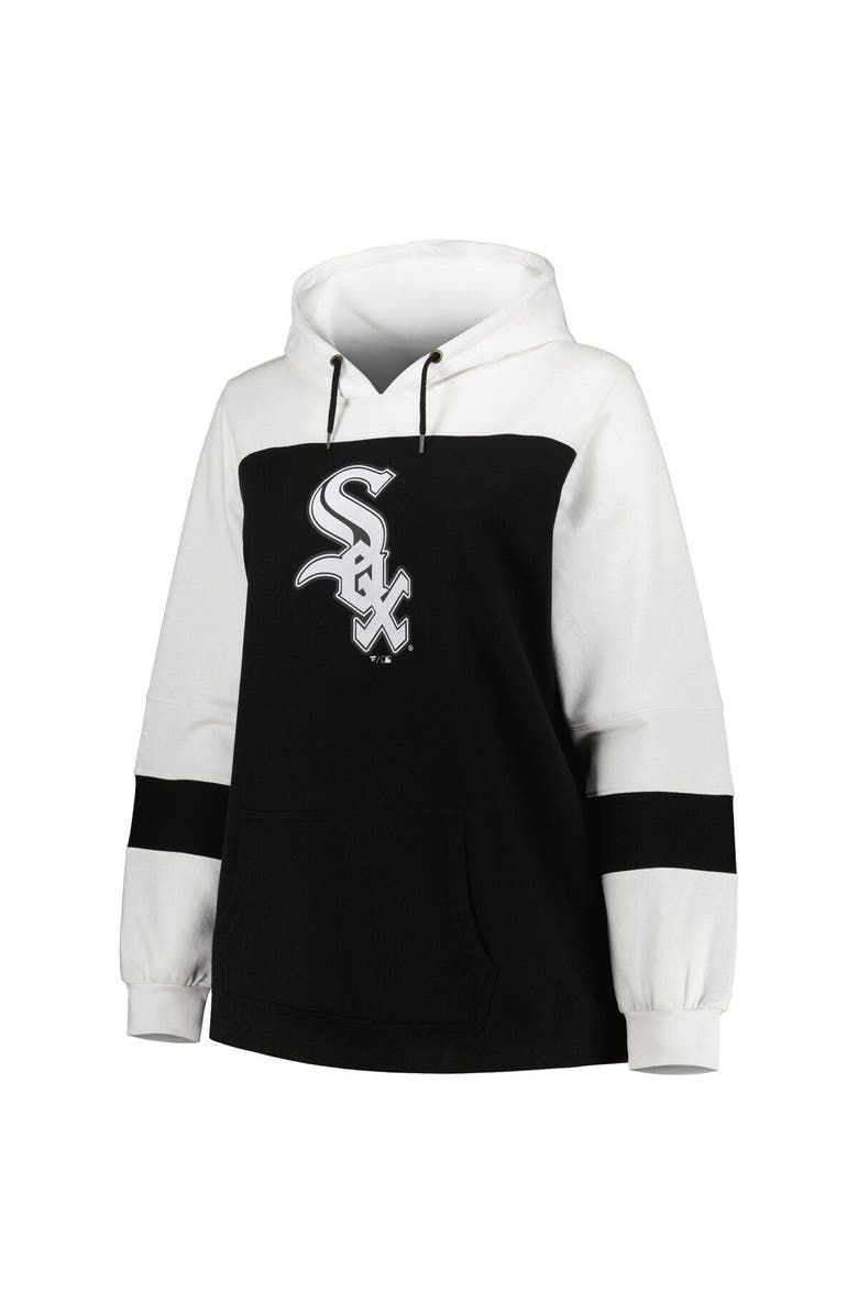 PROFILE Women's Black Chicago White Sox Plus Size Colorblock Pullover Hoodie, Alternate, color, Black