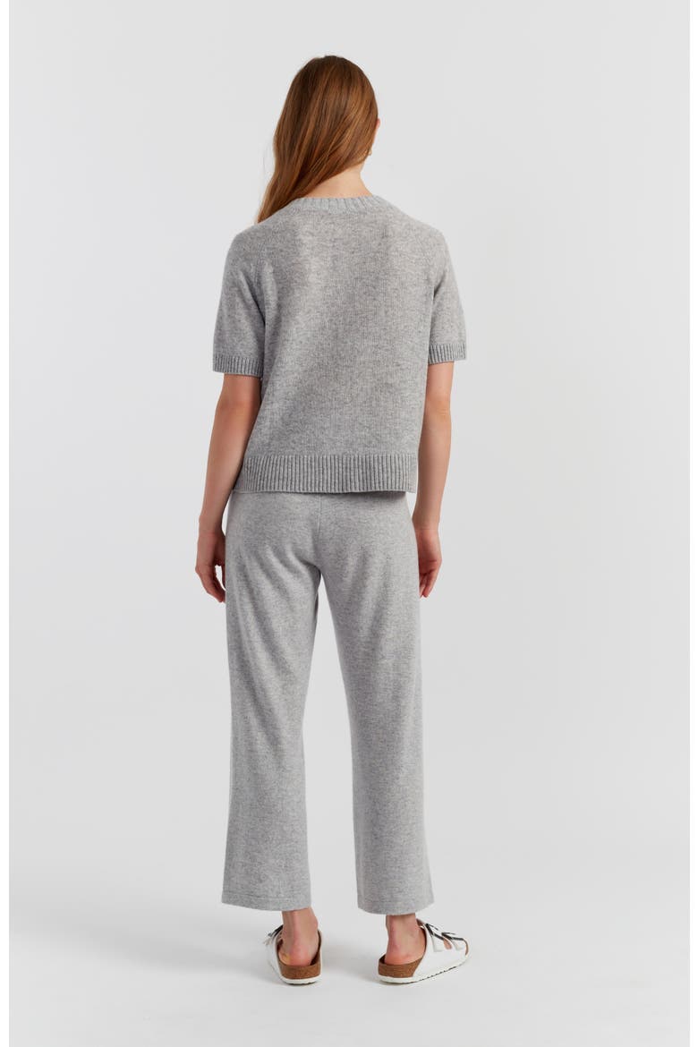Lightweight Wool-Cashmere Button-Front Tee, Alternate, color, Light Grey