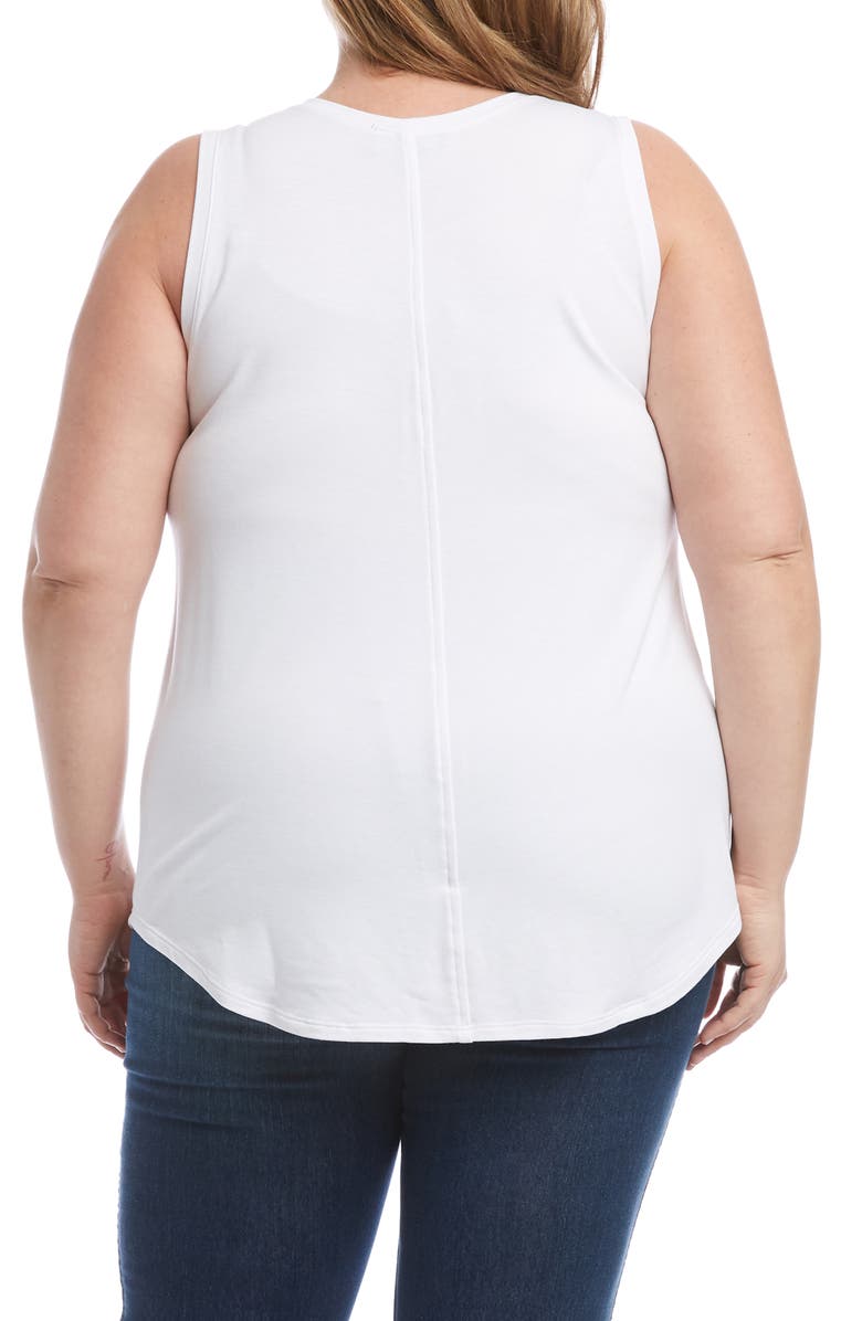 Karen Kane Shirttail Tank, Alternate, color, White